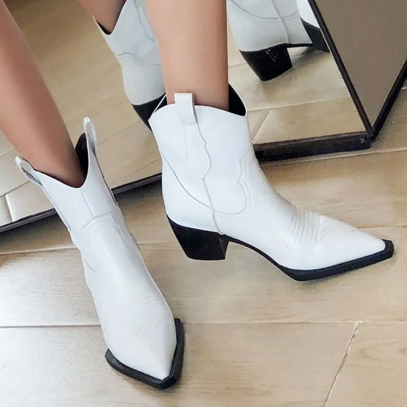 2021 Autumn Winter Ladies Shoes Block Heel Boots Women Shoes White Western Boots Cowboy Leather Boots, Custom color
2021 Autumn Winter Ladies Shoes Block Heel Boots Women Shoes White Western Boots Cowboy Leather Boots, Custom color