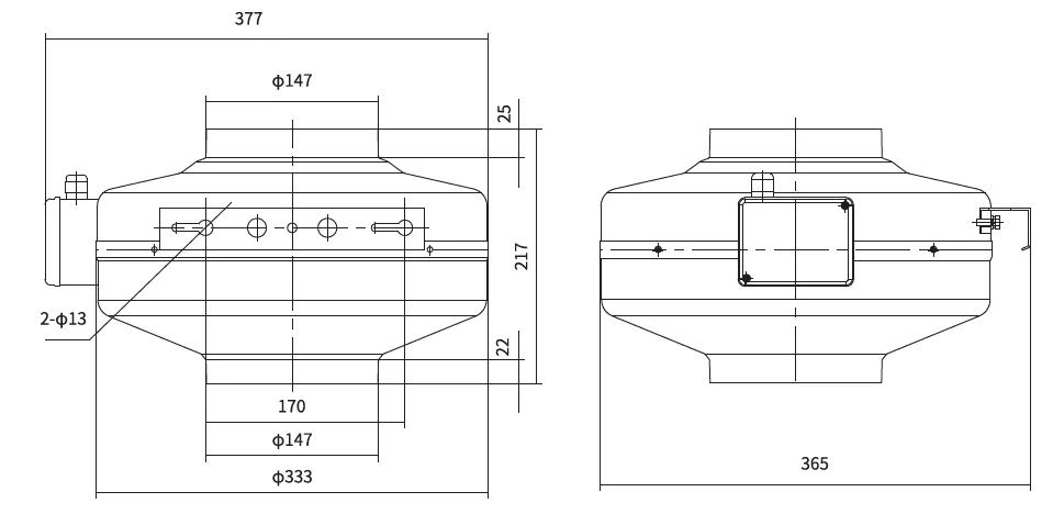 Centrifugal Fan, 150mm, 160mm, Inline - detail 2