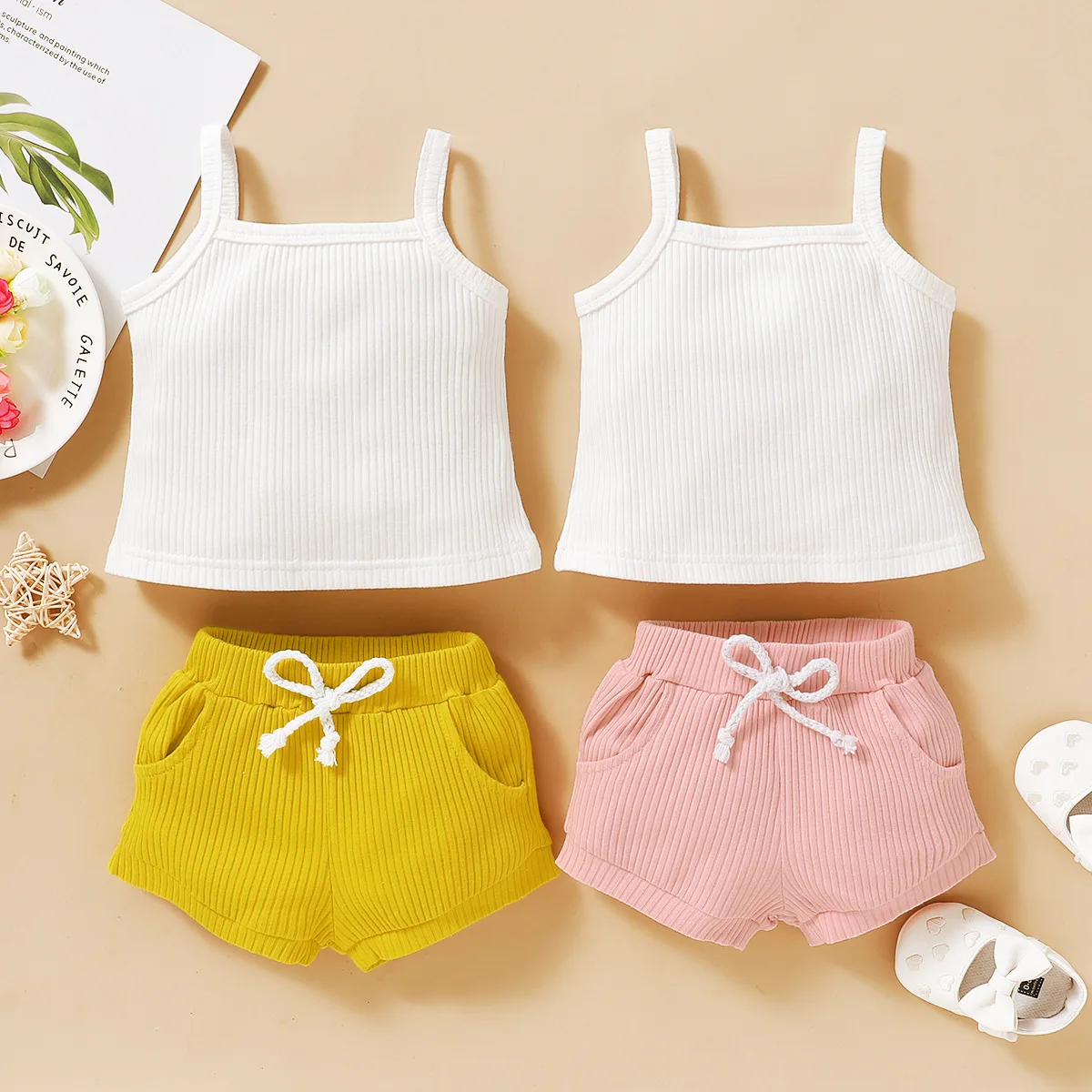 Hot Sale New Solid Color Sling Set Wholesale Baby Girl Cute Clothes Summer 100% Cotton
Hot Sale New Solid Color Sling Set Wholesale Baby Girl Cute Clothes Summer 100% Cotton