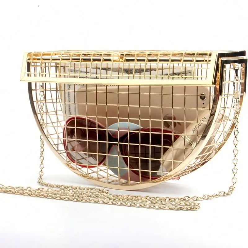 2020 Unique Fashion Design Personality Hollow Out Gold Metal Cage Party Clutch Evening Purse Shoulder Bags
2020 Unique Fashion Design Personality Hollow Out Gold Metal Cage Party Clutch Evening Purse Shoulder Bags