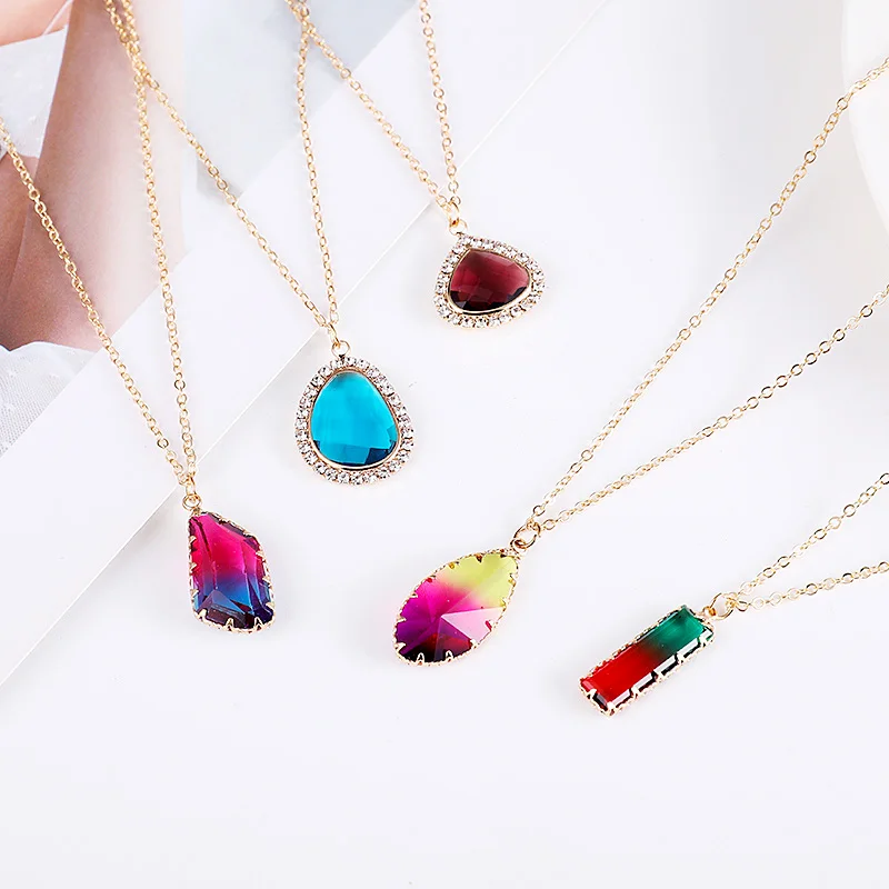 Fashion geometric glass crystal necklace personalized color preserving necklace women party wedding jewelry lover gift wholesale
Fashion geometric glass crystal necklace personalized color preserving necklace women party wedding jewelry lover gift wholesale