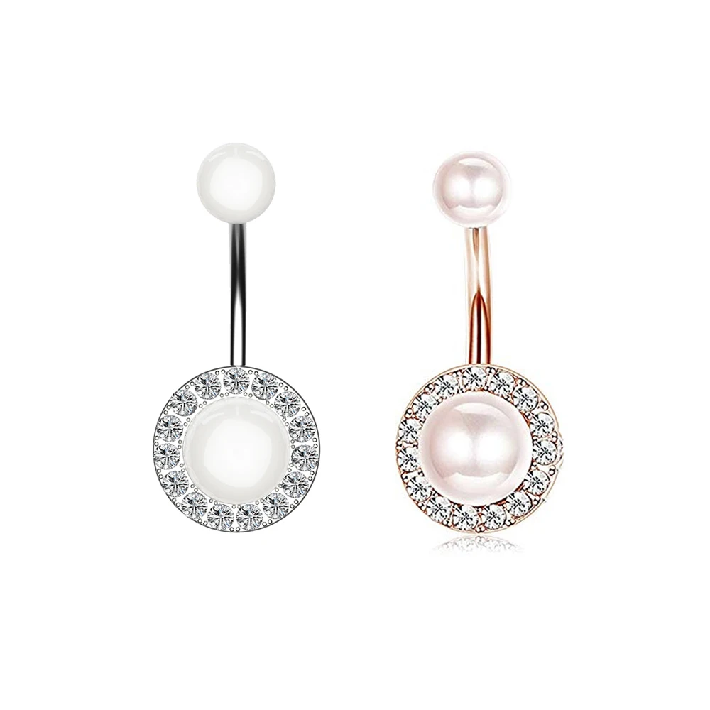 2021 Hot Seller High Quality Pearl Inlay Belly Rings Stainless Steel Navel Button Ring Wholesale Body Pierced, Rose gold,silver
2021 Hot Seller High Quality Pearl Inlay Belly Rings Stainless Steel Navel Button Ring Wholesale Body Pierced, Rose gold,silver