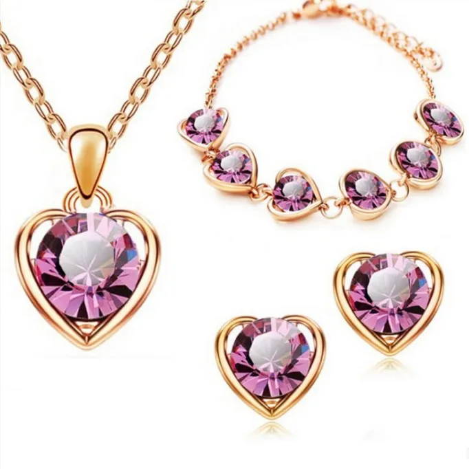 DAIHE New 3pcs Set Heart Jewelry Set Fashion Crystal Necklace Earrings Crystal Heart Jewelry Sets
DAIHE New 3pcs Set Heart Jewelry Set Fashion Crystal Necklace Earrings Crystal Heart Jewelry Sets