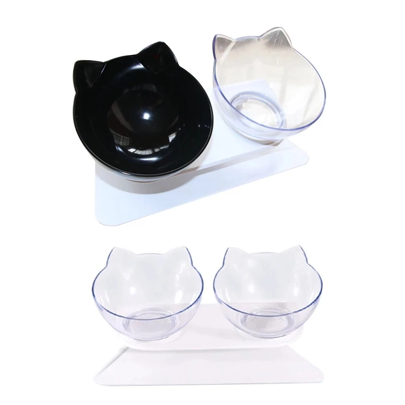 2021 Hot selling Manufacturer direct sale Transparent double cat bowl dog bowl, White
