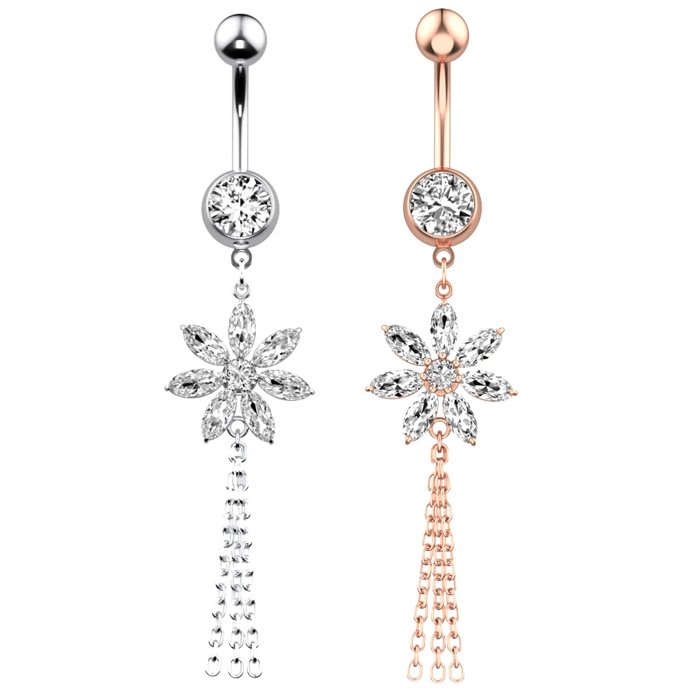 Fashion Seven Flowers Chain Belly Piercing Stainless Steel Navel Belly Button Ring Body Jewelry for Women
Fashion Seven Flowers Chain Belly Piercing Stainless Steel Navel Belly Button Ring Body Jewelry for Women