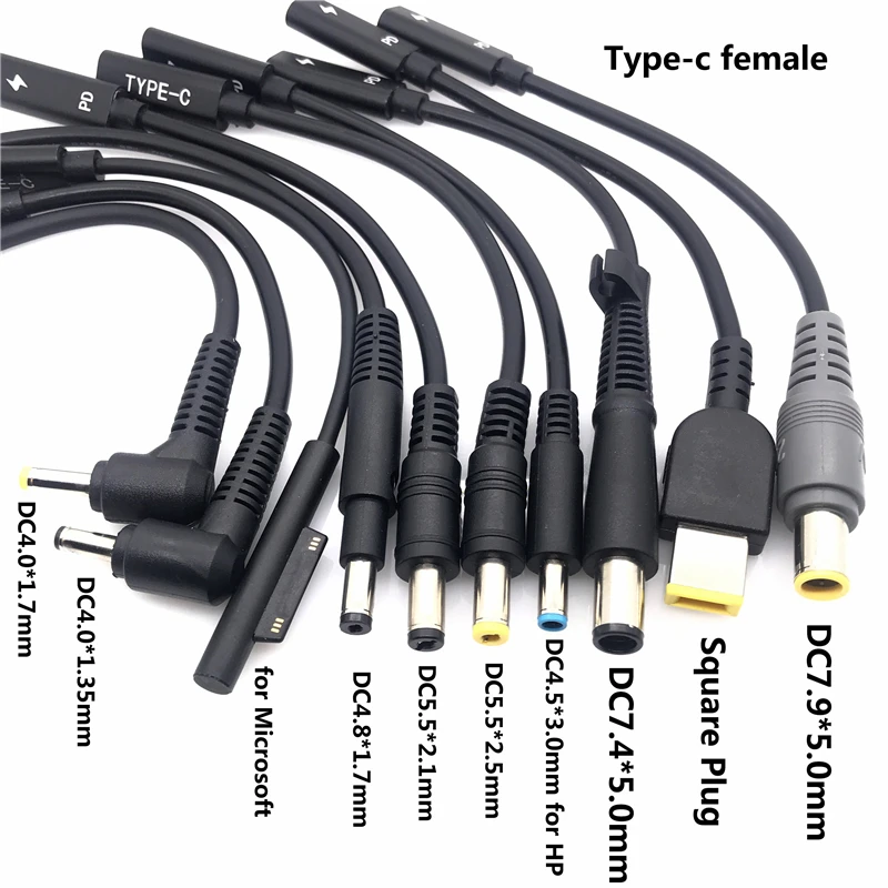USB Type C PD Charging Cable7.9mm 7.4mm 5.5mm DC Jack Cable for laptop Power Adapter Converter Laptop extended Charger Cord, Black
USB Type C PD Charging Cable7.9mm 7.4mm 5.5mm DC Jack Cable for laptop Power Adapter Converter Laptop extended Charger Cord, Black