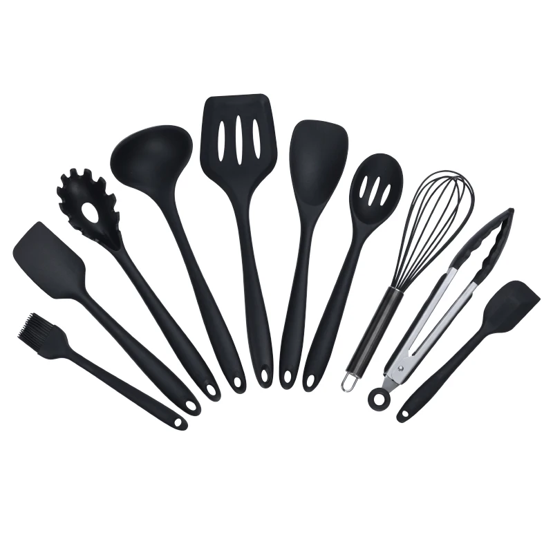 10pcs black Red Food Grade Integrated Silicone Cooking Utensil Set For Kitchen with Color Box Packing
10pcs black Red Food Grade Integrated Silicone Cooking Utensil Set For Kitchen with Color Box Packing