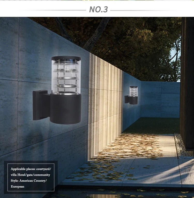 E27 Aluminum Modern Surface Mount Outdoor Landscape Garden Wall Lamp