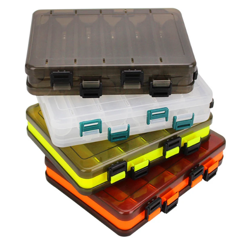 Double-Sided 10/14 Compartments Transparent Plastic ABS Fishing Lure Fish Bait Box, 5 colors
Double-Sided 10/14 Compartments Transparent Plastic ABS Fishing Lure Fish Bait Box, 5 colors