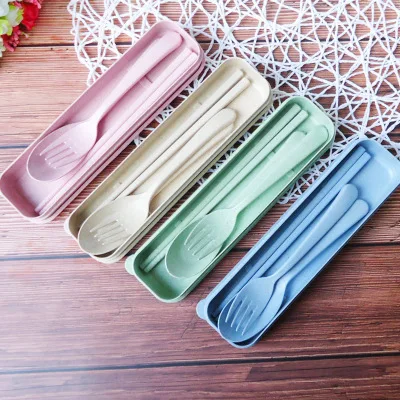 Wheat Straw Long Handle Fork Spoon Chopsticks Three-piece Household Tableware Set Portable Travel Chopstick Box
Wheat Straw Long Handle Fork Spoon Chopsticks Three-piece Household Tableware Set Portable Travel Chopstick Box