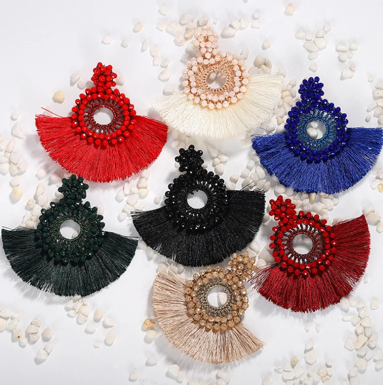 wholesale handmade boho beaded earrings fashion bohemian tassel earrings jewelry for women, As picture
wholesale handmade boho beaded earrings fashion bohemian tassel earrings jewelry for women, As picture