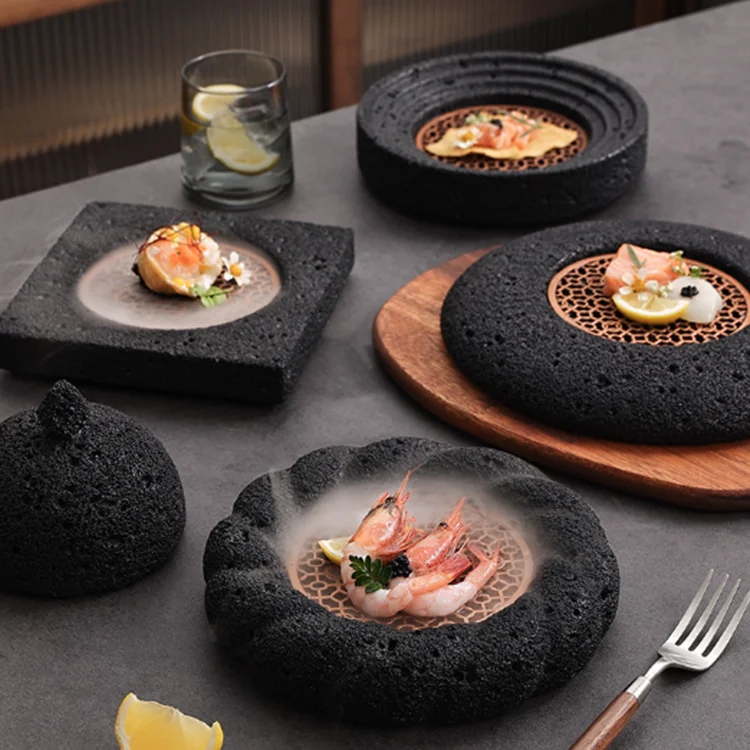 New design Japanese cement rock sushi plate similar to meteorite planet dinner plate wholesale
New design Japanese cement rock sushi plate similar to meteorite planet dinner plate wholesale