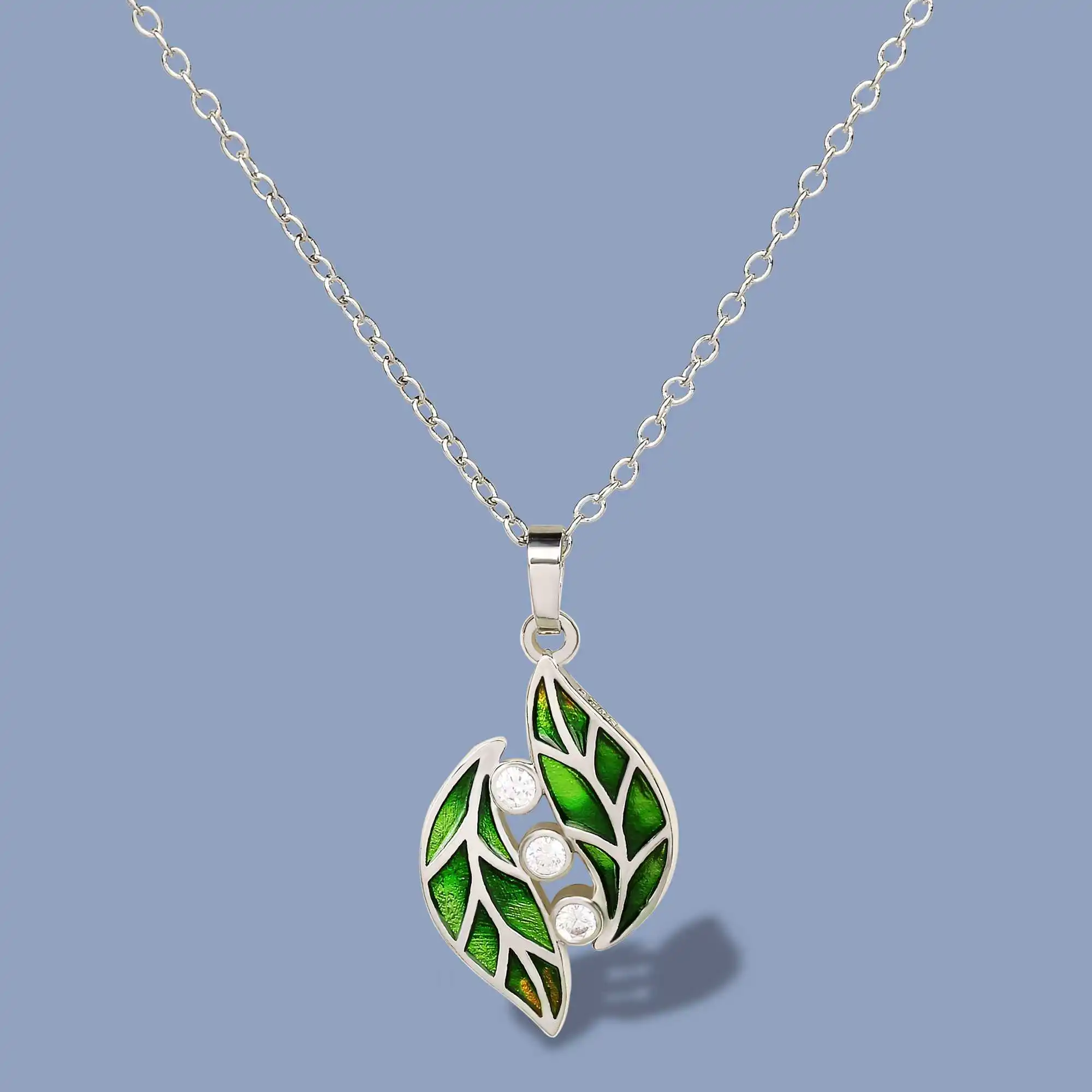 Hot Sale KYNL0294 Exquisite Green Leaf Shape Glittering Zircon Necklace Handmade Enamel Jewelry Simple Necklace, Silver
Hot Sale KYNL0294 Exquisite Green Leaf Shape Glittering Zircon Necklace Handmade Enamel Jewelry Simple Necklace, Silver