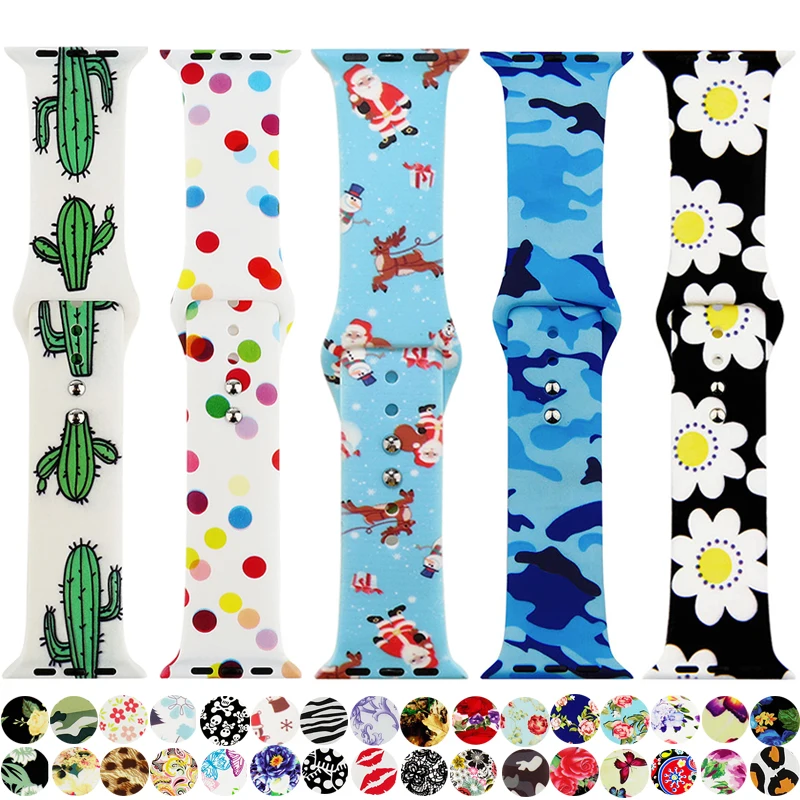 Christmas Silicone Band For Apple Watch 44mm 40mm 38mm 42mm Bracelet For IWatch Series 6 5 4 3 2 1 Cartoon Printed Rubber Strap
Christmas Silicone Band For Apple Watch 44mm 40mm 38mm 42mm Bracelet For IWatch Series 6 5 4 3 2 1 Cartoon Printed Rubber Strap