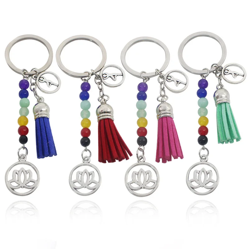 Popular Colorful Beaded Tassel Zinc Alloy Key Ring Car Keychain With Lotus Pendant, Customized color
Popular Colorful Beaded Tassel Zinc Alloy Key Ring Car Keychain With Lotus Pendant, Customized color