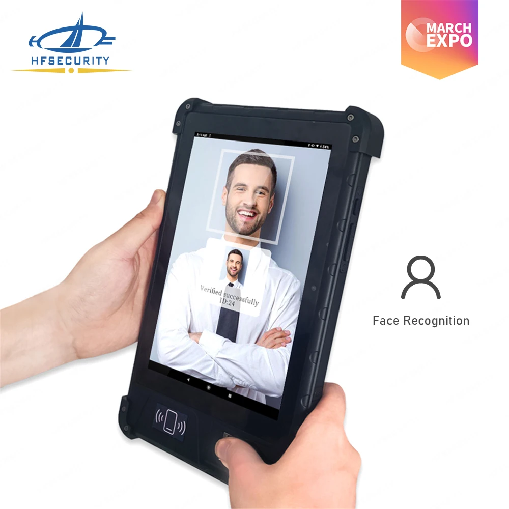 

HFSecurity Free SDK FP08 Portable 4G Android 9.0 8 Inch Biometric Rugged Fingerprint Tablet for Time Attendance