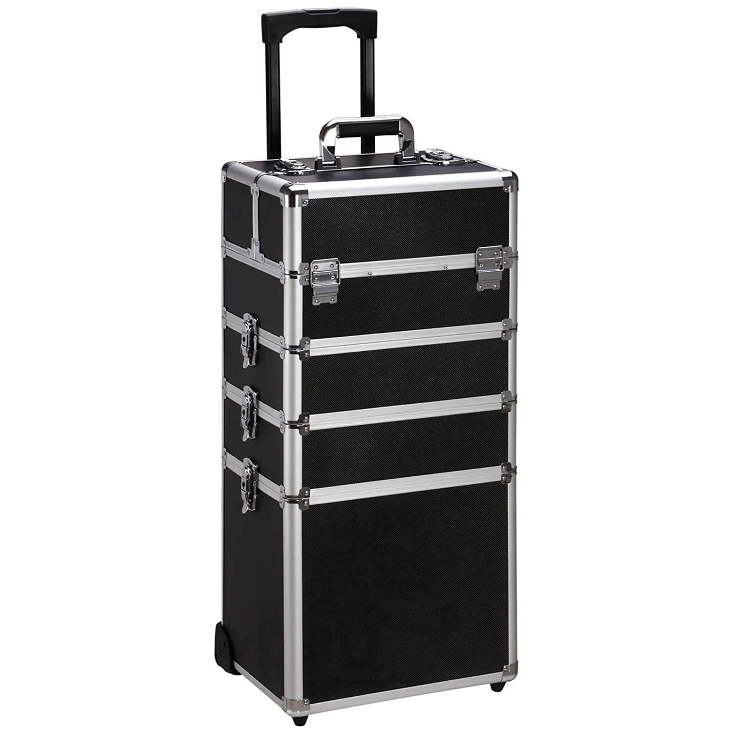 Professional 4 in 1 lift handle lock aluminum rolling airplane bags cosmetic makeup train cases for makeup artists hair stylist, Black
Professional 4 in 1 lift handle lock aluminum rolling airplane bags cosmetic makeup train cases for makeup artists hair stylist, Black
