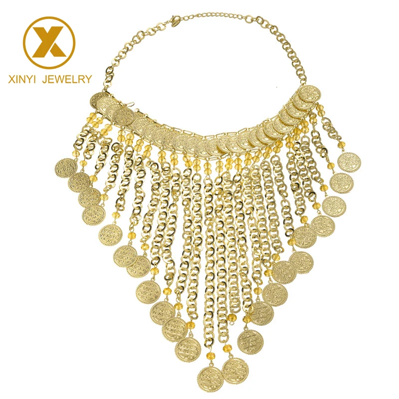 Classic Arabic character coin necklace with gold zinc alloy made for ladies custom champagne bead jewelry, Gold and silver
Classic Arabic character coin necklace with gold zinc alloy made for ladies custom champagne bead jewelry, Gold and silver