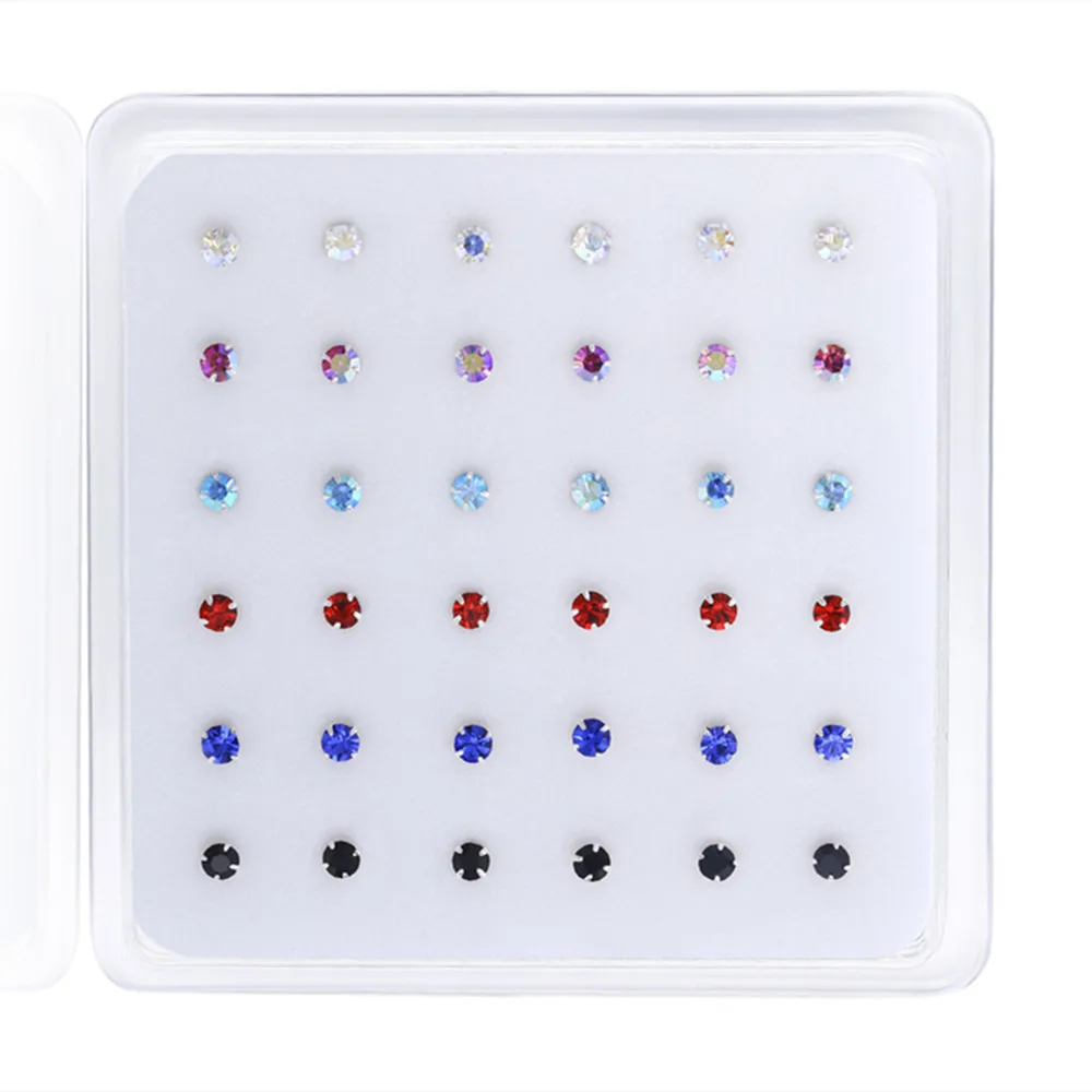 Hot Sale 925 Sterling Silver Nose Stud Rings Earrings Round Rhinestone Body Piercing Jewelry, As the picture shows
Hot Sale 925 Sterling Silver Nose Stud Rings Earrings Round Rhinestone Body Piercing Jewelry, As the picture shows