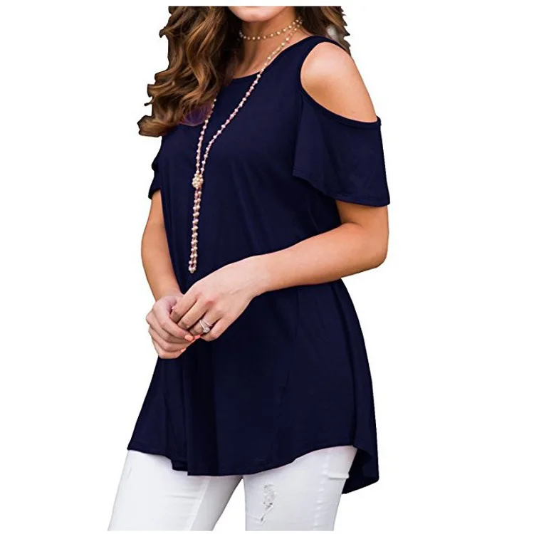 2021 New Arrival Summer Breathable Women Top Crew Neck Strapless Short Sleeve Loose Casual T-shirt, Black/purple/dark blue/color blue/dark green
2021 New Arrival Summer Breathable Women Top Crew Neck Strapless Short Sleeve Loose Casual T-shirt, Black/purple/dark blue/color blue/dark green