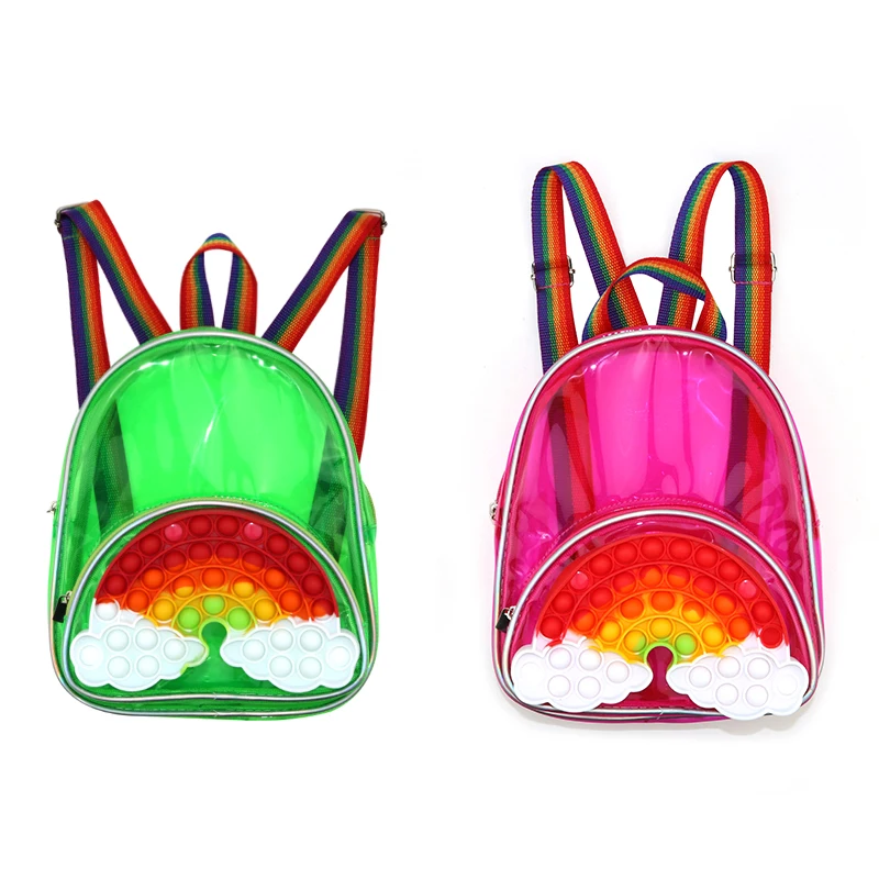 New fashion style rainbow Silica gel school backpack antistress girls boys push pop bubble fidget toy book bags
New fashion style rainbow Silica gel school backpack antistress girls boys push pop bubble fidget toy book bags