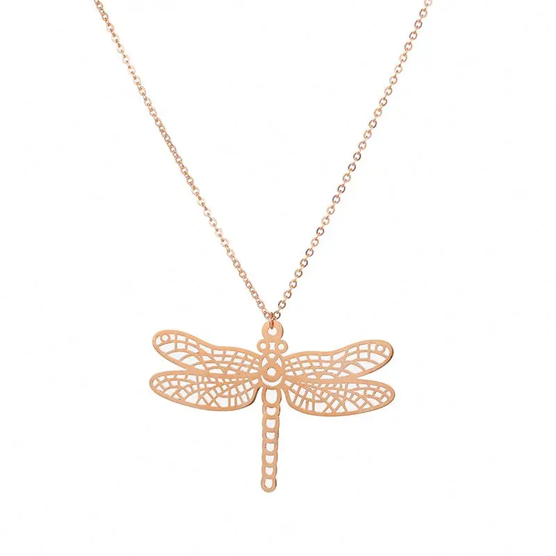 Animal Series Fashion Design Gold Plated Stainless Steel Big Hollow Dragonfly Pendant Necklace, Gold color
Animal Series Fashion Design Gold Plated Stainless Steel Big Hollow Dragonfly Pendant Necklace, Gold color