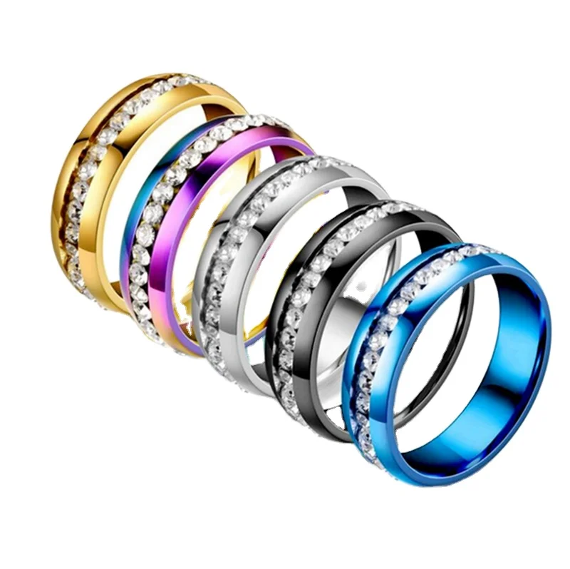 Titanium steel single row Diamond Ring Stainless Steel Diamond lovers pair rings jewelry wholesale
Titanium steel single row Diamond Ring Stainless Steel Diamond lovers pair rings jewelry wholesale