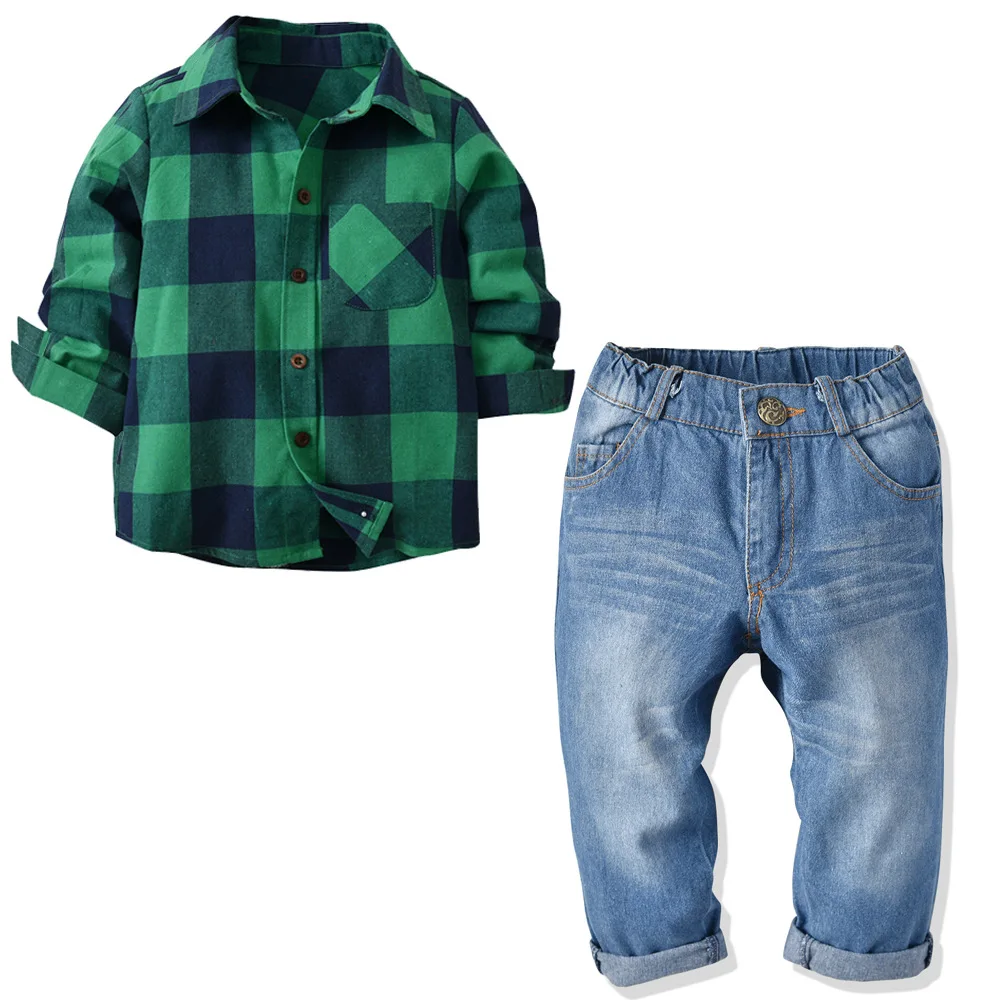 sh10073a Boy Children's Fashion Plaid Shirt + Jeans Suit Boys Clothes Baby Kids Clothing Sets Boy Outfits
sh10073a Boy Children's Fashion Plaid Shirt + Jeans Suit Boys Clothes Baby Kids Clothing Sets Boy Outfits