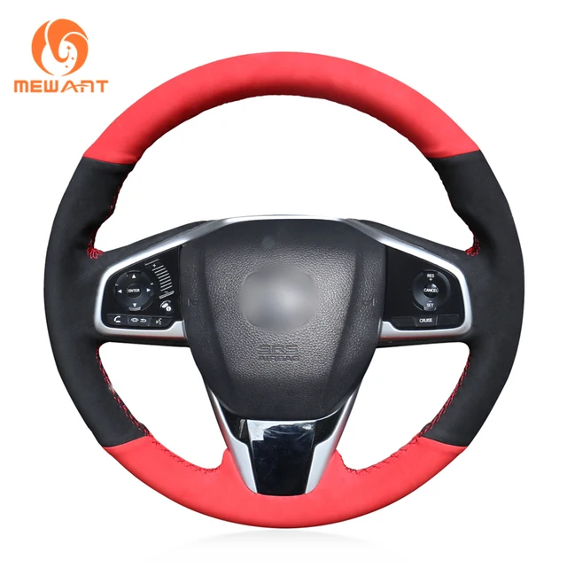 

Wholesale Black Suede Faux Leather Steering Wheel Cover for Honda Civic 10 X CR-V CRV Clarity 2016 2017 2018 2019 2020-2022