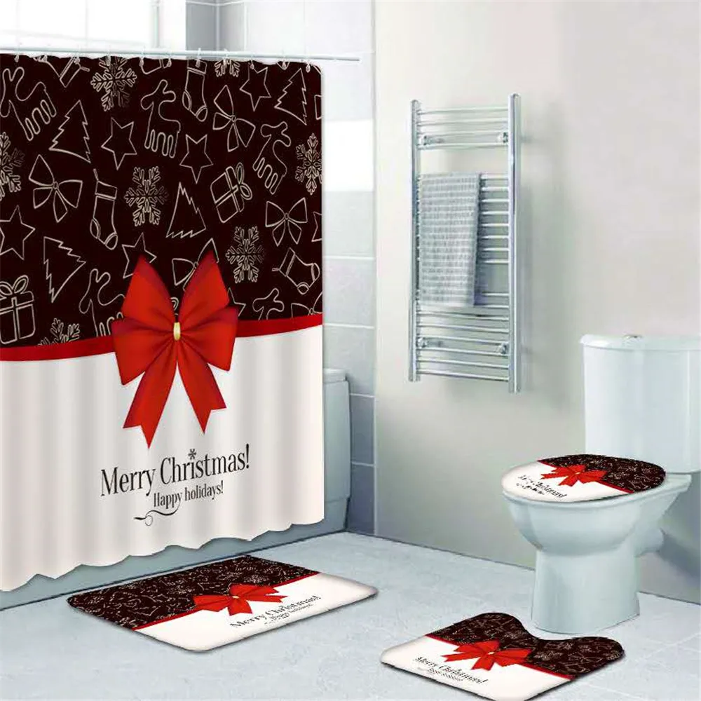 Christmas Shower Curtain and Bath Rug Set,Toilet Floor Mat Non-Slip Pedestal Rug Set for Home Bathroom Decoration, Customized color
Christmas Shower Curtain and Bath Rug Set,Toilet Floor Mat Non-Slip Pedestal Rug Set for Home Bathroom Decoration, Customized color