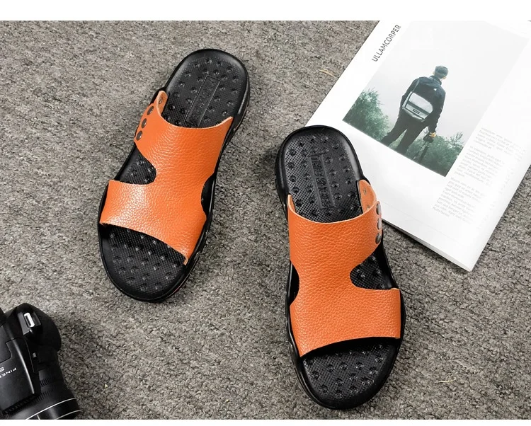 2021 spring and summer new men's first layer leather slippers casual beach European and American large size wholesale, White,blue,red,black
2021 spring and summer new men's first layer leather slippers casual beach European and American large size wholesale, White,blue,red,black