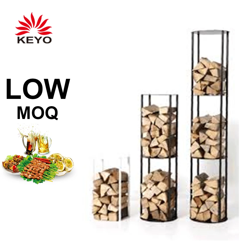 Fireplace Accessory Metal Smart Log Holder Rack Wrought Iron