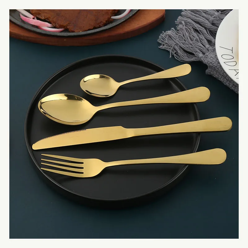 Wholesale flatware stainless steel cutlery set wedding knife fork spoon set cutlery gold spoon and fork set colorful dinnerware, Four color
Wholesale flatware stainless steel cutlery set wedding knife fork spoon set cutlery gold spoon and fork set colorful dinnerware, Four color