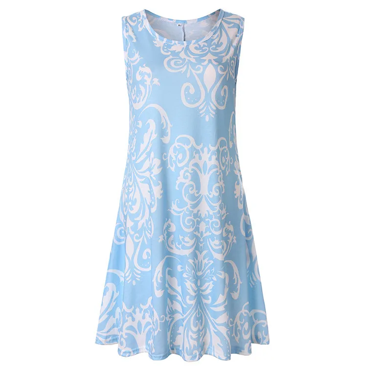 High quality women sleeveless floral print wear o neck beach sunbathing boho summer dress 2022, As picture show
High quality women sleeveless floral print wear o neck beach sunbathing boho summer dress 2022, As picture show