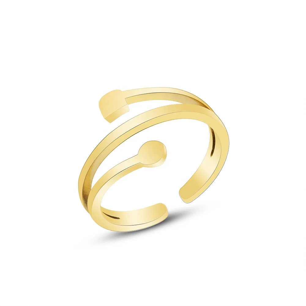Cross Border Hot Selling Irregular Opening Non - Adjustable Ring 18k Gold Plated Titanium Steel Fger Rings
Cross Border Hot Selling Irregular Opening Non - Adjustable Ring 18k Gold Plated Titanium Steel Fger Rings
