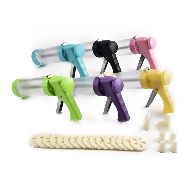 DIY Baking Tools Plastic Pastry Gun With 6 Nozzles 16 Discs Hand Biscuit Press Gun Cookie Maker Press Set
DIY Baking Tools Plastic Pastry Gun With 6 Nozzles 16 Discs Hand Biscuit Press Gun Cookie Maker Press Set