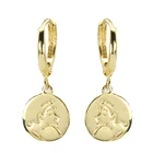 2019 new design 925 Sterling silver jewelry instagram 14K gold plated dangle earrings for Woman