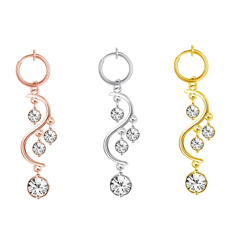 Fashion Stainless Steel Heart Moon Dangling Belly Button Ring For Wome Non Piercing Body Jewelry Faux Belly Ring, Silver/gold/rose gold
Fashion Stainless Steel Heart Moon Dangling Belly Button Ring For Wome Non Piercing Body Jewelry Faux Belly Ring, Silver/gold/rose gold