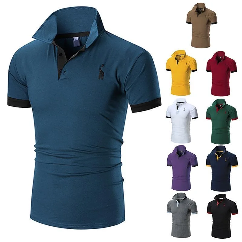 Summer T-shirt Thick knit cotton lapel T-shirt Half sleeve Men's Polo shirt Cotton men's Polo T-shirt short sleeve polo shirts
Summer T-shirt Thick knit cotton lapel T-shirt Half sleeve Men's Polo shirt Cotton men's Polo T-shirt short sleeve polo shirts