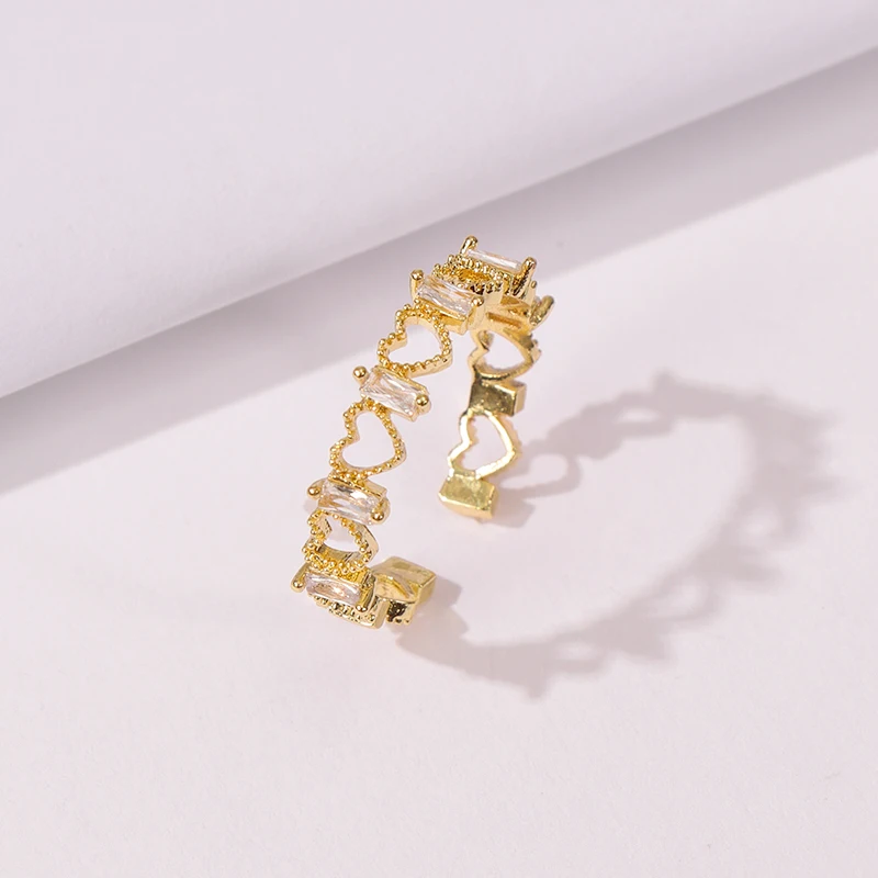 Sweet Valentine's Day Jewelry Heart Shape Hollow Crystal Finger Ring Ins Minimalist Heart Ring for Girlfriend
Sweet Valentine's Day Jewelry Heart Shape Hollow Crystal Finger Ring Ins Minimalist Heart Ring for Girlfriend