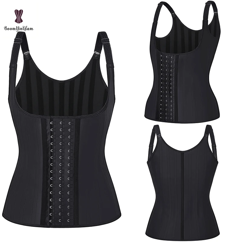 Glossy Latex 25 Steel Bone Waist Trainer Adjustable Straps Latex Waist Trainer Vest Shaper Private Label, Black
Glossy Latex 25 Steel Bone Waist Trainer Adjustable Straps Latex Waist Trainer Vest Shaper Private Label, Black