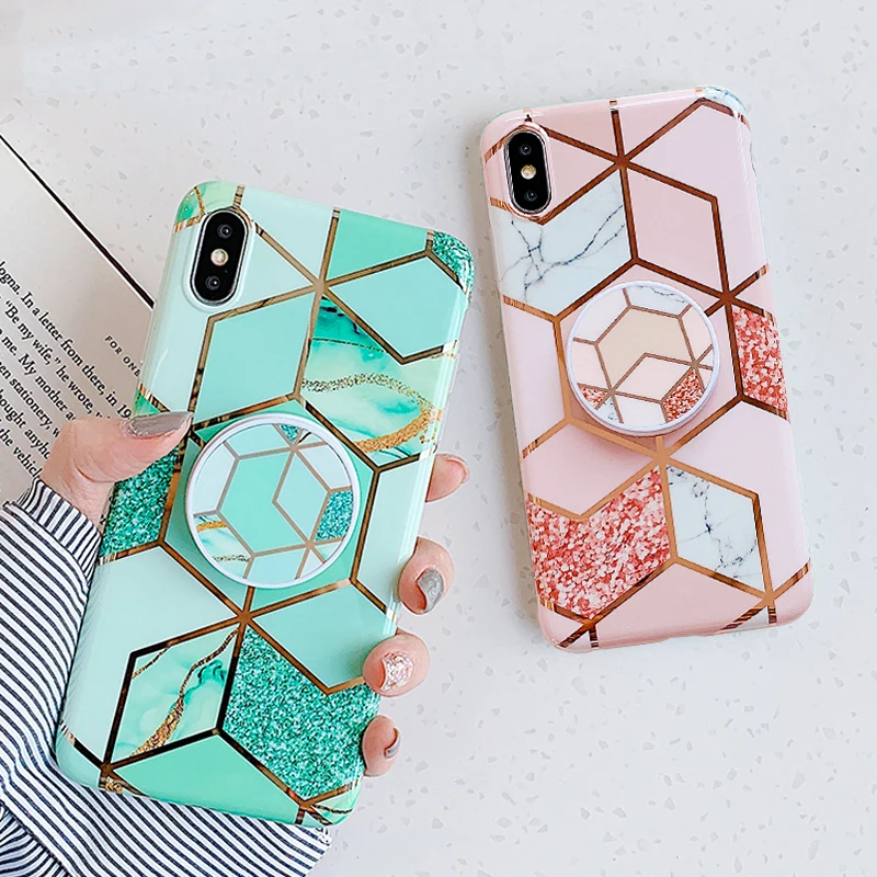 Holder Stand Case For iphone 11 Pro Max X XR XS 7 8 6 6s Plus Marble Art IMD Silicone Phone Coque, Geometric marble
Holder Stand Case For iphone 11 Pro Max X XR XS 7 8 6 6s Plus Marble Art IMD Silicone Phone Coque, Geometric marble