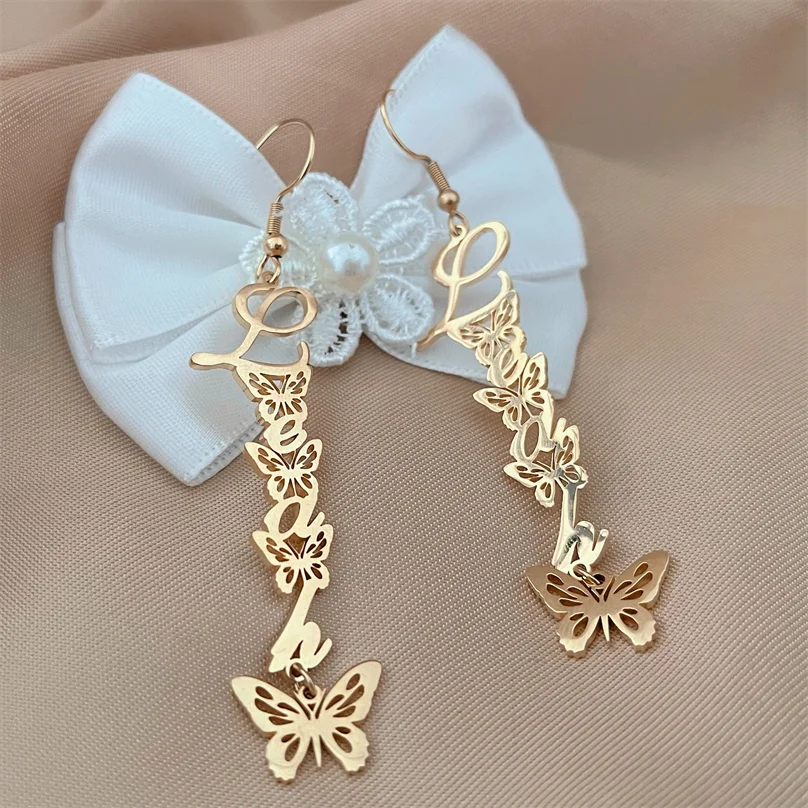 Stainless Steel Top Selling Custom Large Butterfly Nameplate Earrings Personalized Gold Name plate Earrings, Gold, silver, rose gold
Stainless Steel Top Selling Custom Large Butterfly Nameplate Earrings Personalized Gold Name plate Earrings, Gold, silver, rose gold