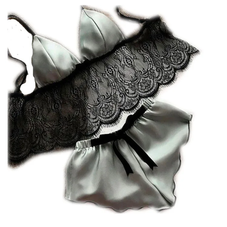 Women Underwear Sexy Lingerie Pajamas Crop Tops Bra+Shorts Sets Sexy Female V-Neck Sleeveless Nightwear, As show
Women Underwear Sexy Lingerie Pajamas Crop Tops Bra+Shorts Sets Sexy Female V-Neck Sleeveless Nightwear, As show