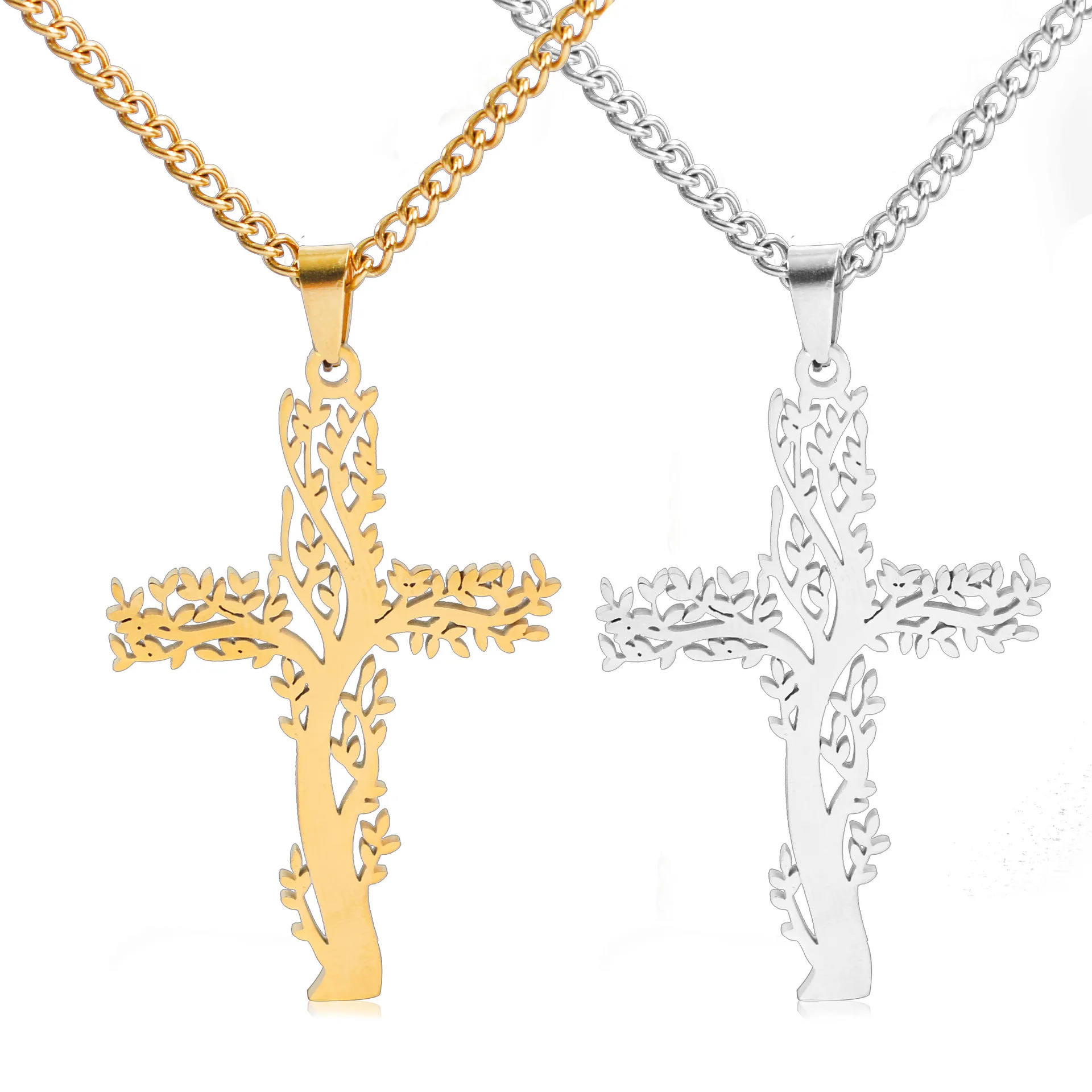 2022 Designer Personality Tree Of Life Cross Pendant Necklace Stainless Steel Gold-Plated Cuban Chain Hip-Hop Necklace For Men, Like picture
2022 Designer Personality Tree Of Life Cross Pendant Necklace Stainless Steel Gold-Plated Cuban Chain Hip-Hop Necklace For Men, Like picture