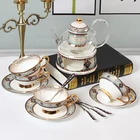 2020 new style luxurious tea cup saucer set teapot with cup porcelain luxury porcelain