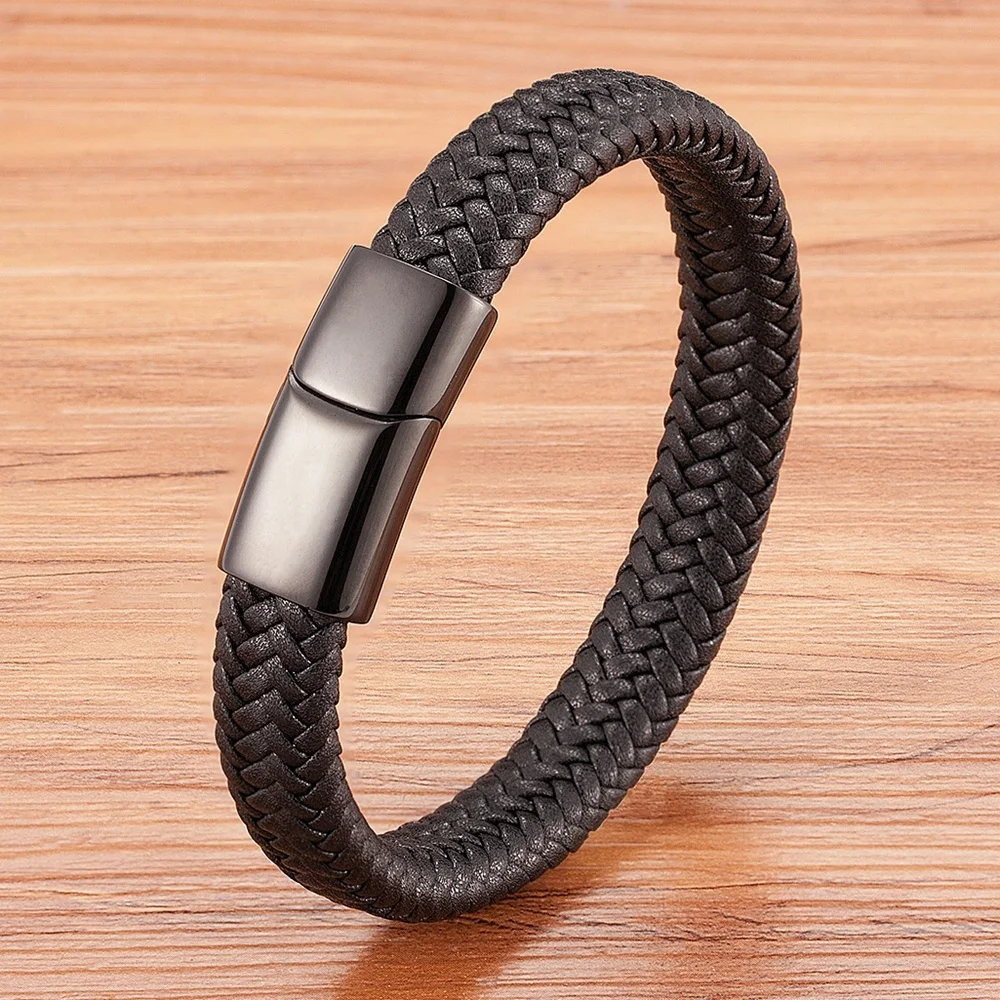 Luxury Combination Stitching Hand-Woven Stainless Steel Mens Leather Bracelet Black Red Green White Blue Bangles Jewelry Gift
Luxury Combination Stitching Hand-Woven Stainless Steel Mens Leather Bracelet Black Red Green White Blue Bangles Jewelry Gift