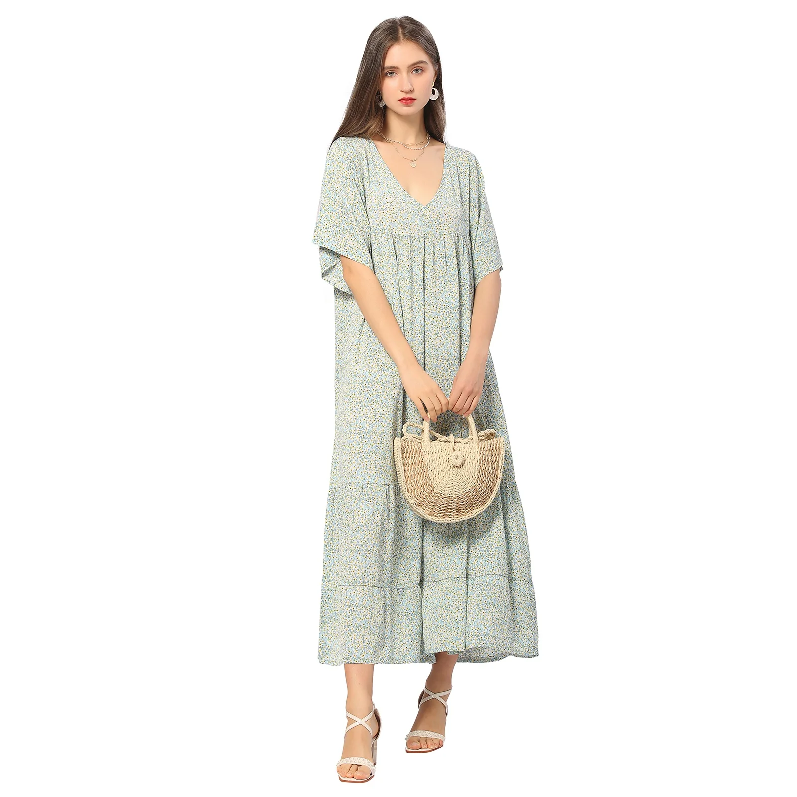 CGYY Elegant Ladies Vestido Plus Size Long Maxi Summer Floral V Neck Beach Dress Knittd Women Boho Dress
CGYY Elegant Ladies Vestido Plus Size Long Maxi Summer Floral V Neck Beach Dress Knittd Women Boho Dress