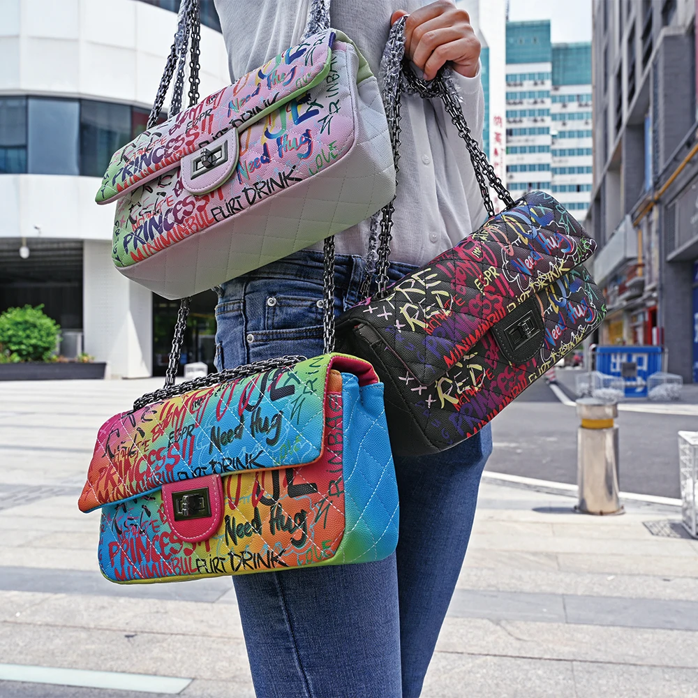 2021 ladies luxury women purses and handbag woman bags female graffiti bag, 3 colors
2021 ladies luxury women purses and handbag woman bags female graffiti bag, 3 colors