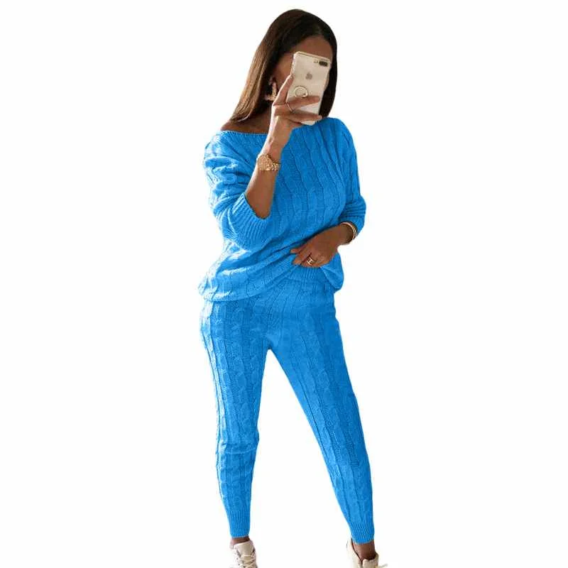 Sweaters Trousers Suit Explosion Models Sueter Sexy Sweater Pants Set Clothing 2 Piece Set Women
Sweaters Trousers Suit Explosion Models Sueter Sexy Sweater Pants Set Clothing 2 Piece Set Women